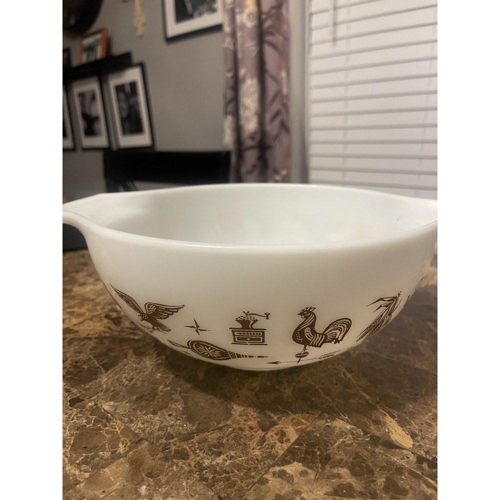 Pyrex Vintage Early American Cinderella Nesting Mixing Bowl 4" X 11"